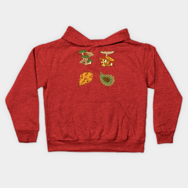 Autumn Stickers Kids Hoodie by lyricdesigns